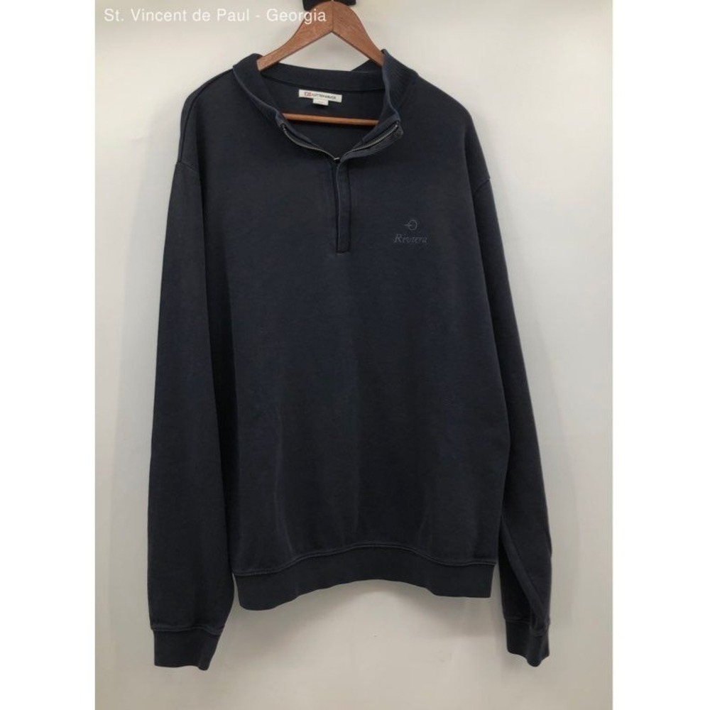 Men's Cutter & Buck Black 1/4 Zip Pullover Sweater Riverview Golf Club - Size Xl